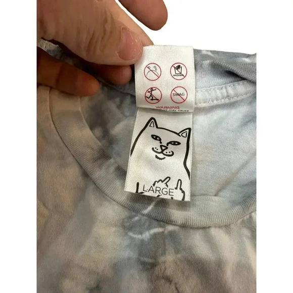 Ripndip Psychedelic Imagine Women's Blue Tie Dye Boyfriend T-Shirt Size Large - Picture 5 of 5